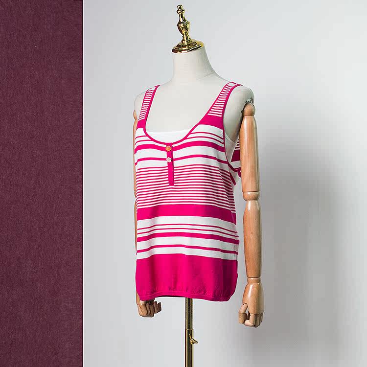 条纹JessicaRED针织背心皇冠