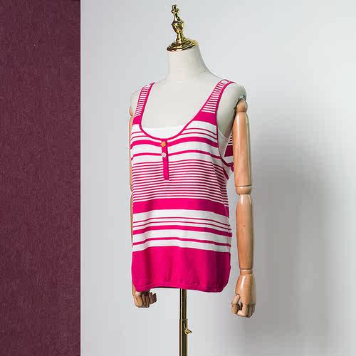 条纹JessicaRED针织背心皇冠