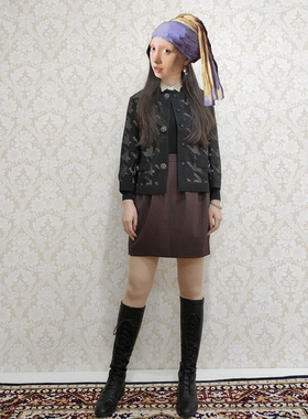 皇冠西西杰西卡秋装气质通勤简约纯色百搭半身裙短裙204511