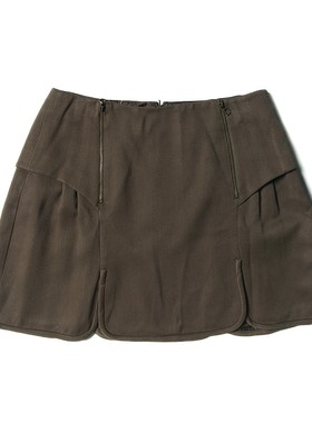 皇冠西西杰西卡夏季通勤A字裙简约拉链百搭女半身裙215110