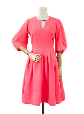 西J 法式复古多巴胺风格jessica柜2180 V领花苞袖连衣裙29227J