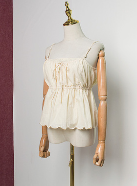 杰西卡蕾丝高腰亮丝条纹吊带上衣背心920专柜折扣Jessica 26223B