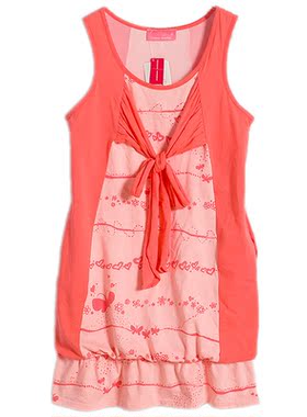 美式复古CROWNCC威莎爱心印花无袖女连衣裙410专柜正品W02273