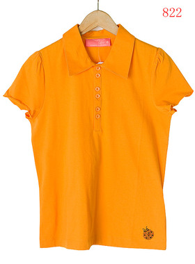 美式复古威莎 专柜正品280 经典纯色半开襟纯棉短袖T恤女G03166