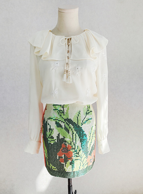 皇冠西西杰西卡 jessica专柜正品 1790 优雅亮片女半身短裙223312