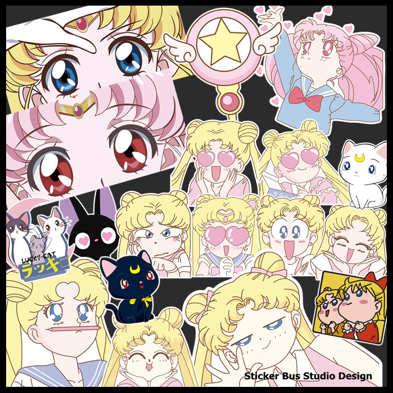 少女系卡通防水贴纸无痕装饰车贴