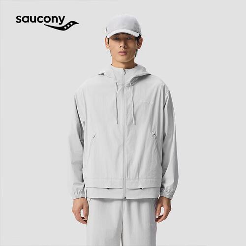 SAUCONY/索康尼情侣款尼龙梭织外套连帽户外男女运动上衣官仓直发