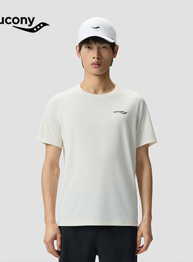 SAUCONY/索康尼男款休闲运动轻薄透气跑步服圆领短袖T恤官仓直发