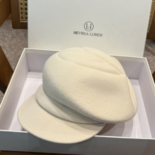 秋冬纯羊毛马术帽大头围骑士帽子女日系不规则报童帽显脸小气质潮