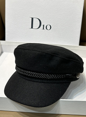 黑色百搭鸭舌帽平顶百搭马术休闲报童帽复古遮阳画家帽贝雷帽子