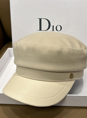 韩国贝雷帽平顶皮沿百搭鸭舌帽休闲毛呢报童帽逛街显脸小画家帽