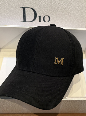 黑色鸭舌帽男女显脸小宽沿帽子女时尚文艺风硬顶韩系棒球帽遮阳潮