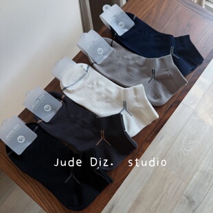 原创JUDE DIZ春夏抗起球网眼收腰船袜男士低帮运动抗菌防臭透气