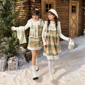 秋冬款 森女部落原创萌趣小羊羔短马甲半裙两件套女2026年新款 女装