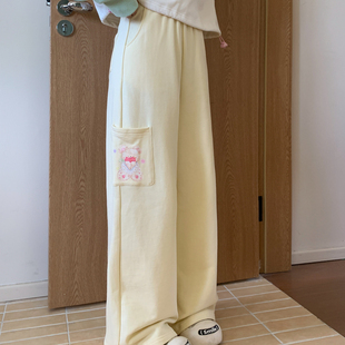 直筒休闲裤 秋季 女2025新款 森女部落甜美小个子垂感宽松高腰阔腿裤