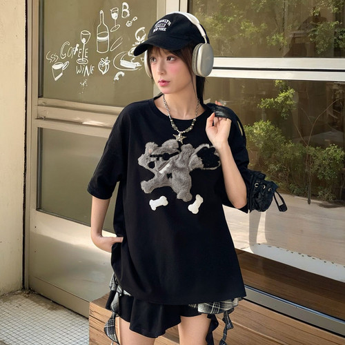 可爱减龄短袖t恤夏季宽松打底衫