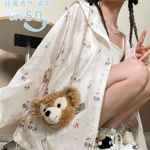 森女部落甜美小熊印花防紫外线防晒服女2026夏薄款透气防晒衣外套