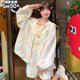 卡通印花连帽外套女2026夏季 森女部落宽松轻薄时尚 防晒服女upf50