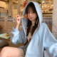 森女部落萌趣小羊宽松显瘦甜妹宅家连帽外套女新款 春百搭休闲上衣