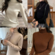 森女部落纯色高领打底毛衣女修身 显瘦通勤百搭保暖针织上衣内搭春