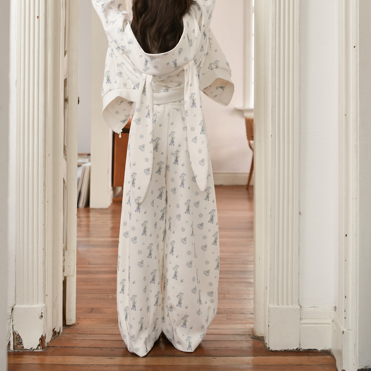 上新限时88折森女部落软妹风碎花高腰休闲裤女减龄百搭阔腿长裤春,女装/女士精品,休闲裤,淘宝优惠券,粉丝福利购,淘宝优惠卷