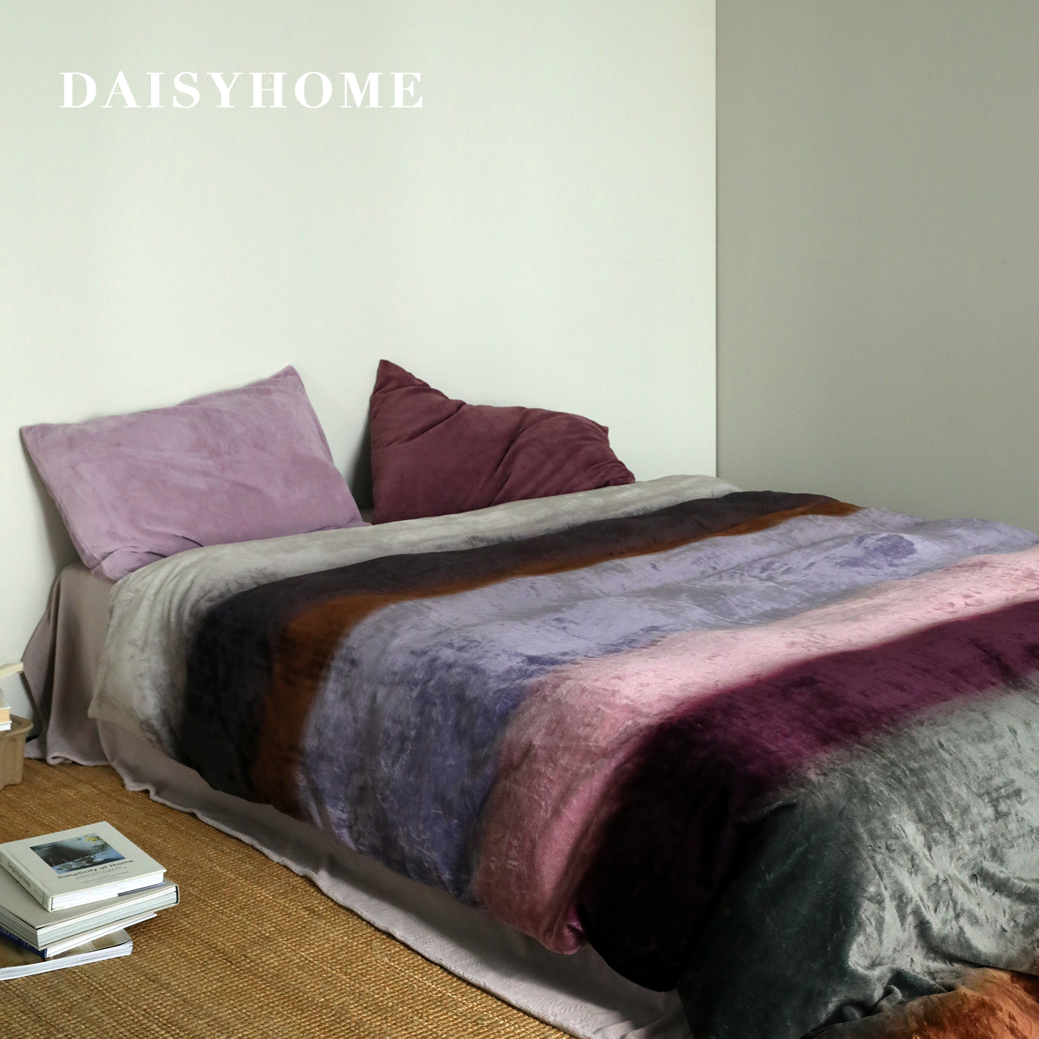 冬季渐变牛奶绒保暖床单四件套