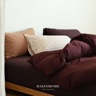 DAISYHOME 混搭ins安哥拉红针织棉100全棉软糯床单床笠被套四件套
