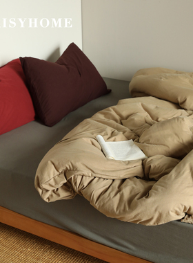 DAISYHOME复古风纯色混搭100纯棉柔软针织棉学生三件套四件套被套