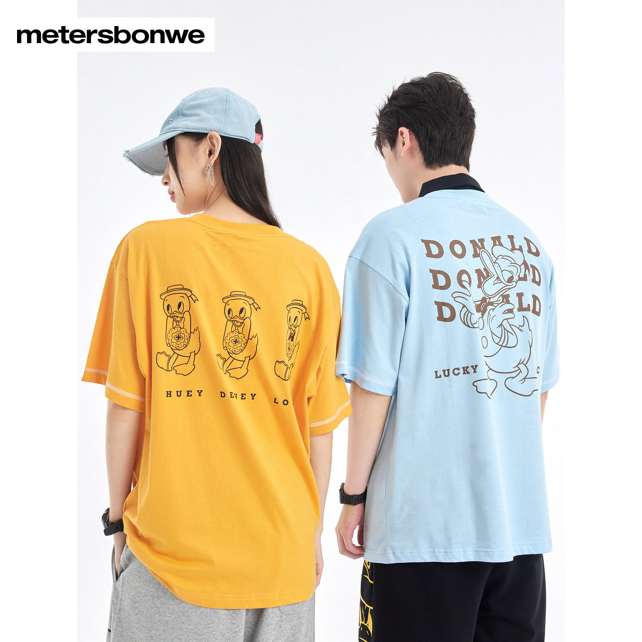 【囡囡专享】美特斯邦威唐老鸭短袖T恤男休闲夏新款纯棉情侣上衣