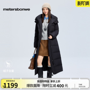 舒适保暖棉服 轻薄可脱卸帽面包服长款 美特斯邦威羽绒服女冬季 新款