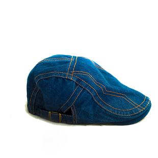 掌染草 蓝染indigo植物染草木染鸭舌帽可调节平顶帽 flat cap包邮