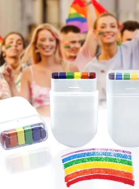 6 colors rainbow face paint stick washable party 彩虹脸彩笔