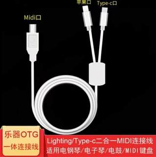 Lightning口/Type-C口二合一多功能MIDI一体线