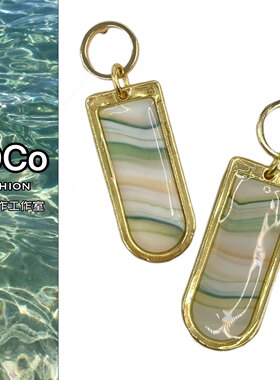JOCo Fashion｜追忆似水流年原创手工浪纹软陶耳饰18K镀金耳钉