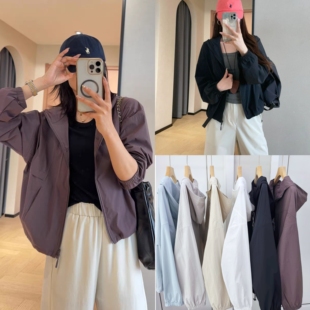 重磅款 店长推荐！ UPF50+女士透气速干短款连帽防晒外套LU风防水