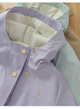 见组织 心动款！男女童春季连帽可收腰外套 内里针织棉防风衣