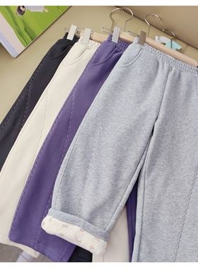 桑蚕丝夹棉过冬棉裤  亲肤柔软保暖香蕉裤120-170女童加厚弯刀裤