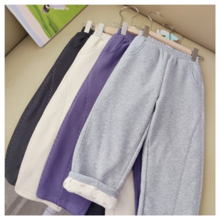 桑蚕丝夹棉过冬棉裤  亲肤柔软保暖香蕉裤120-170女童加厚弯刀裤