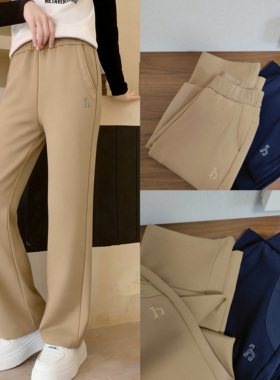 王炸好裤 面料太棒了！ 女中大童春季罗马布高腰弹力显瘦直筒裤