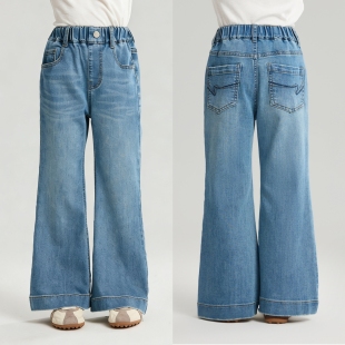 软牛仔微喇裤 170女童春韩版 时髦单品 穿出好腿型～120 自留强推