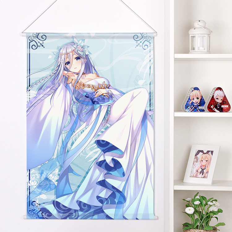 约会大作战周边古风时崎狂三四糸乃折纸动漫挂画 卷轴二次元壁画