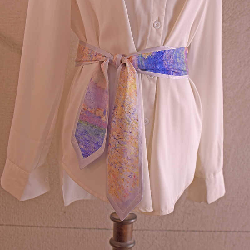 女士系带装饰配衬衫连衣裙复古风