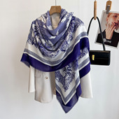 130cm大方巾女须边气质棉麻质感夏空调披肩出游防晒纱巾春秋围巾