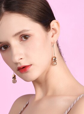 适合圆脸的耳坠女士挂钩耳环气质显瘦长款镂空简约耳饰个性耳钉