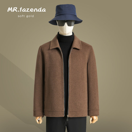 100%羊毛短款翻领双面羊毛外套