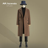 秋冬长款 领宽松羊毛呢子风衣外套 过膝双面绵羊毛大衣男双排扣西装