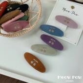 Meow Paw原创秋冬樱桃条绒bb夹手作甜美发夹刘海夹百搭款 侧夹发饰