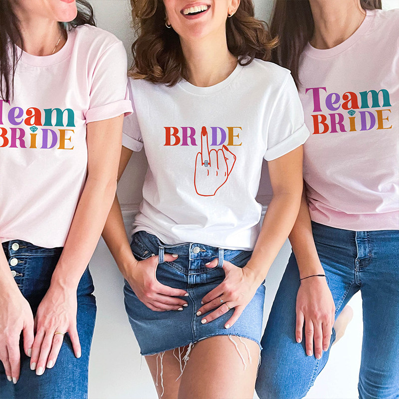 Team Bride Women T Shirts Bachelorette Wedding Hen Party top