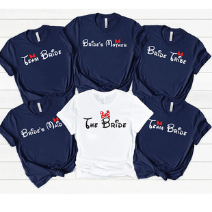 Team Bride Party Shirt米奇脱单派对女短袖 Wedding Cartoon