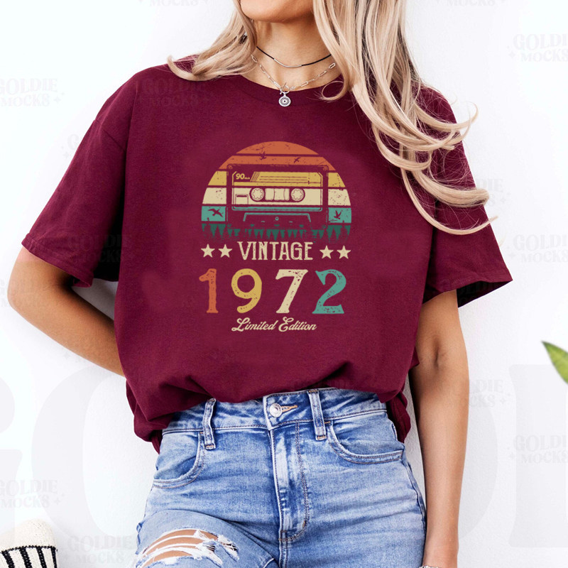 1972 53岁生日款短袖T恤纯棉宽松女上衣Women T Shirt送老婆礼物